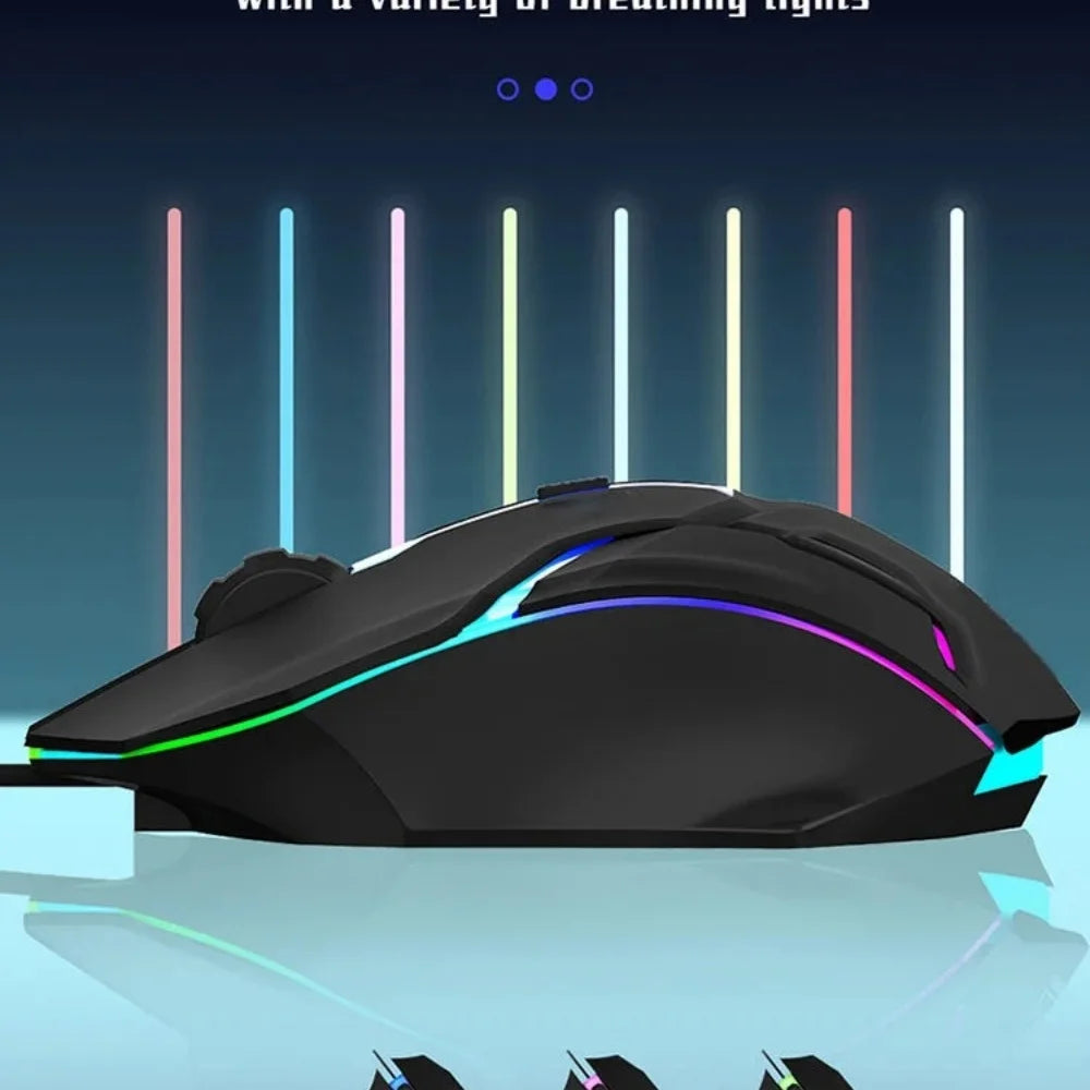USB Wired Mouse Professional Optical Wired Mouse RGB Breathing Light Effect Gaming Mouse Mice For Computer Laptop PC Home Office