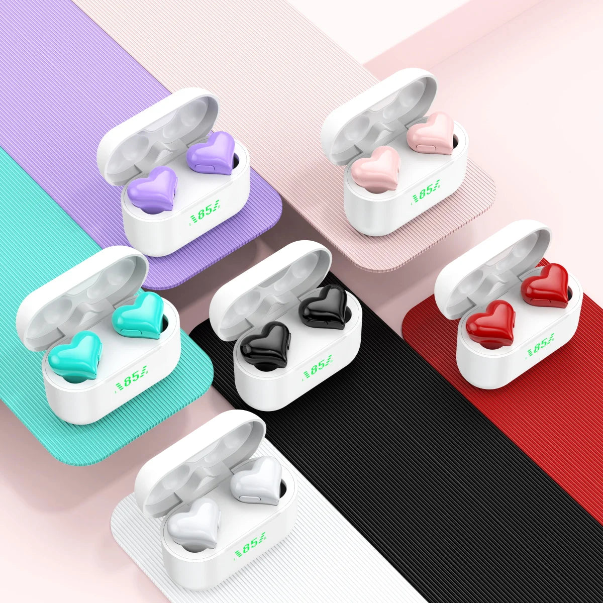 Beautiful wireless bluetooth headset Girls like fashion sports earbuds Built-in microphone headphones For Android/iPhone