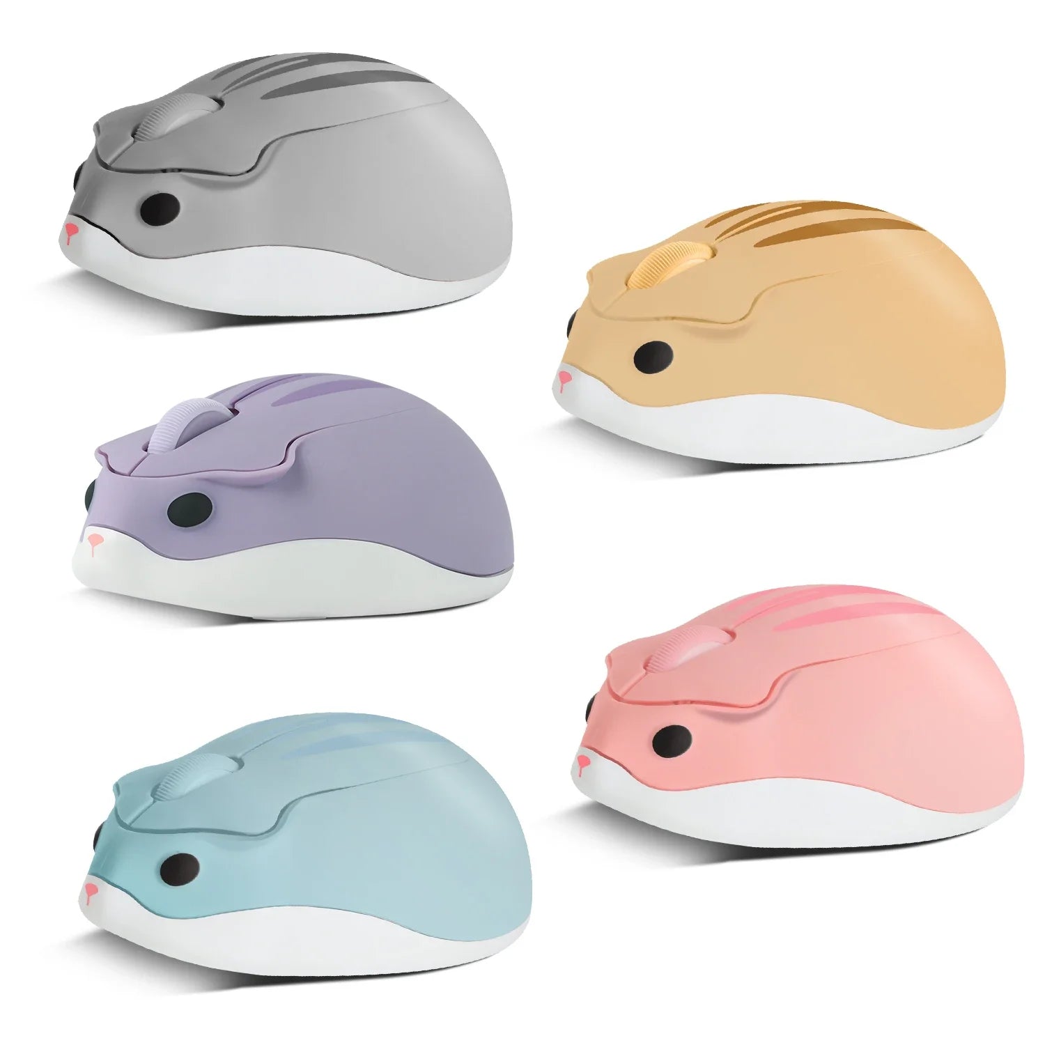 Bluetooth 2.4G Wireless Silent Mouse Cute Hamster Design Lightweight Mini Girls Mice For Laptop Computer